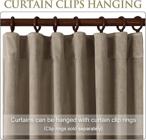 Miniatura 159 de StangH Cortinas verdes de terciopelo, cortinas extralargas para oscurecer la habitación del dormitorio, cortinas para sala de estar, cortina Verde