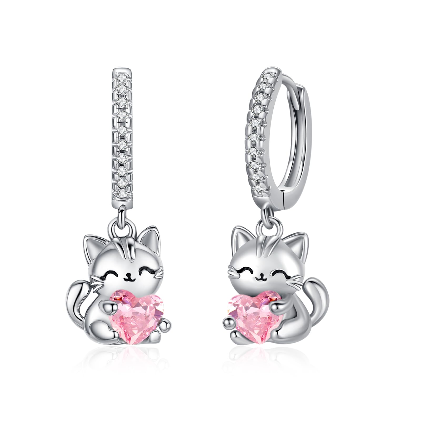 Fuchs Ohrringe Silber 925 Mädchen Ohrstecker Fuchs/Delfin/Elefant/Biene/Turtle/Katze/Frosch/Schmetterling/Flamingo Ohrstecker Kinder Tier Schmuck Geschenke für Kinder Mädchen Damen