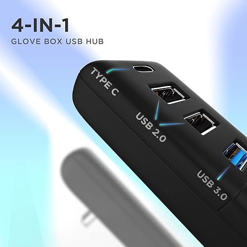 Miniatura 4 de Nestour 2022 2023 Tesla Glovebox USB Hub para modelo 3 y modelo Y, carga y transferencia de datos, compatible con controladores de juegos, música,
