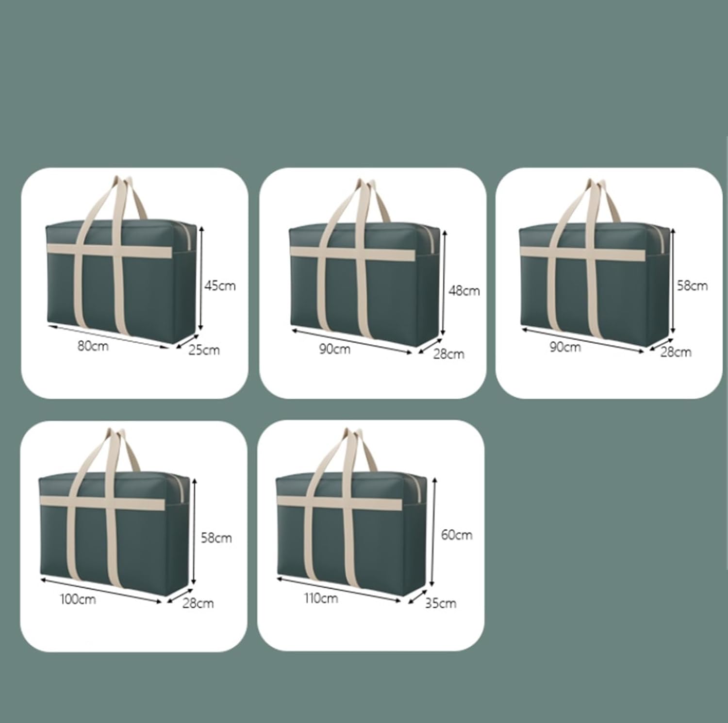 Storage Bins Portable Non-Woven Storage Bag with Zipper for Moving Bedding Clothing Storage Storage Container(G,80 * 45 * 25cm)