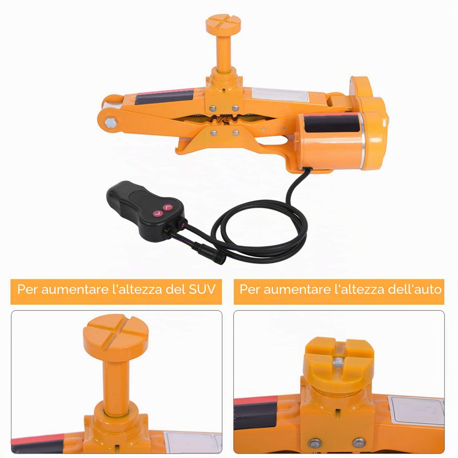 3T 12V DC Automotive Cric Elettrico, Cric per Auto a Forbice Sollevamento di Emergenza Kit di Riparazione Pneumatici con Custodia per Il Trasporto per SUV Van Garage e Attrezzature di Emergenza