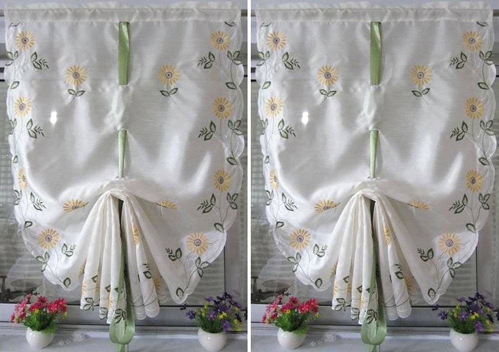 Buy Uphome 1pc Pastoral Embroidered Daisy Flower TieUp Balloon Shade