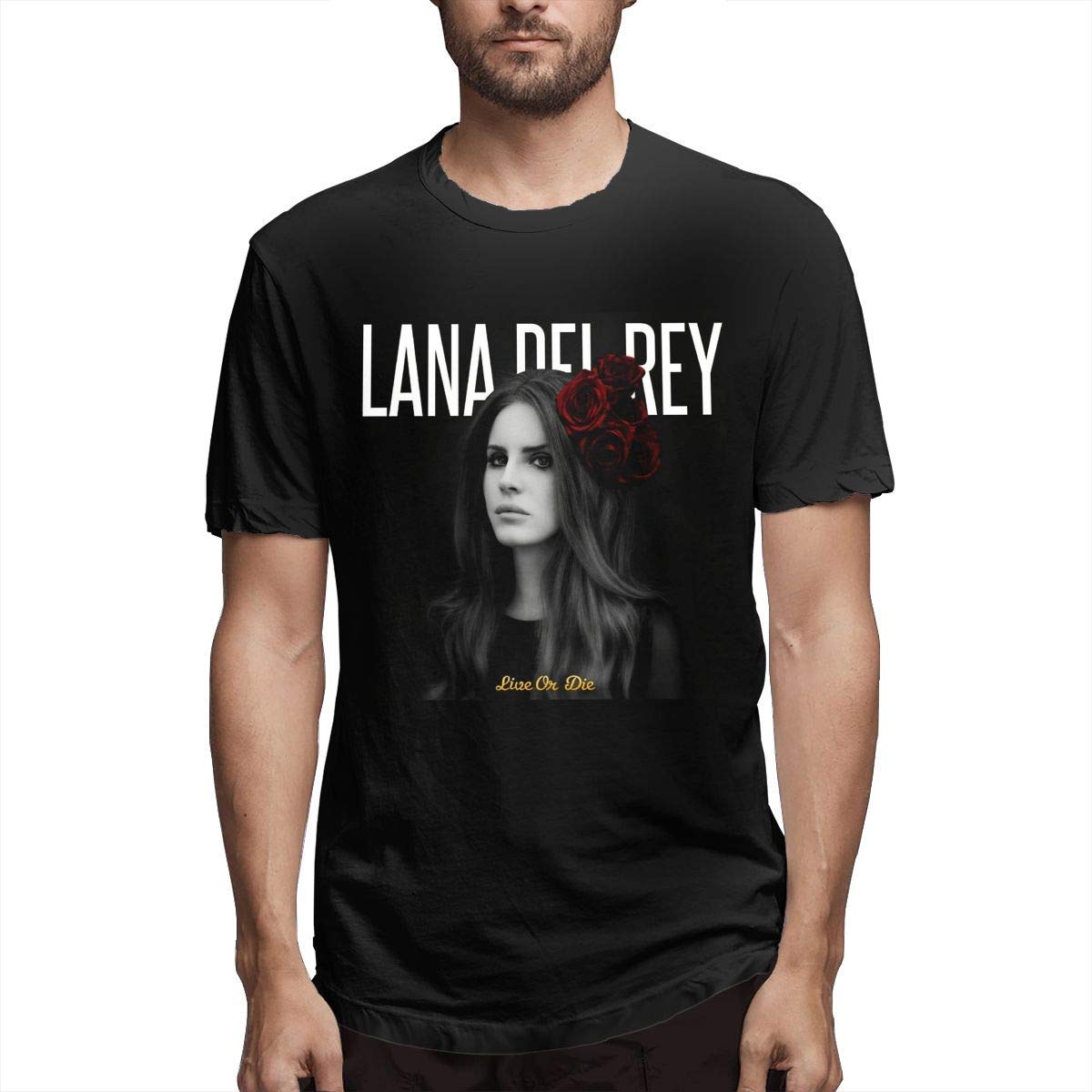 Lana Del Rey Mens Graphic Tee Shirt Cotton Black,Black,Medium