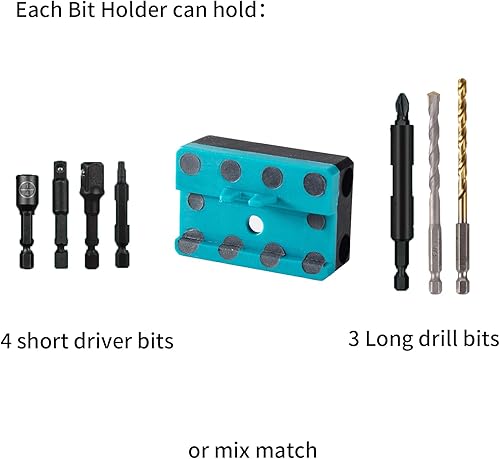 Miniatura 5 de Soporte para brocas Makita para organizador de brocas para Makita de 18 V, lleva hasta 4 brocas en el lado de tu herramienta eléctrica o controlador