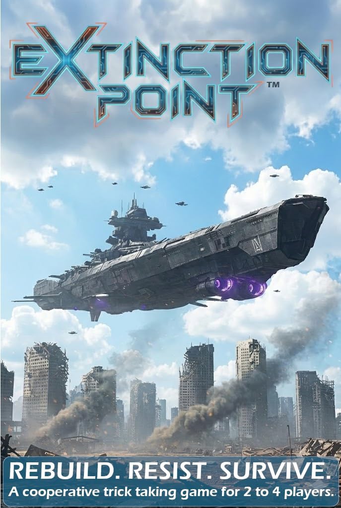 Extinction Point - A Cooperative Trick Taking and Base Building Card Game