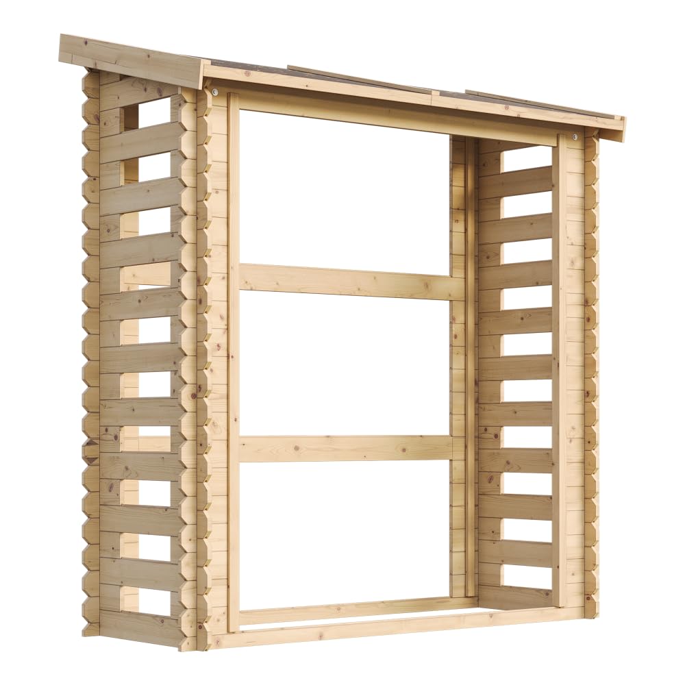 TIMBELA M201 Abri à bûches -​l86xL184xH200 cm/ 0.9 m2 - Abri De Stockage du Bois et Range bûches extérieur