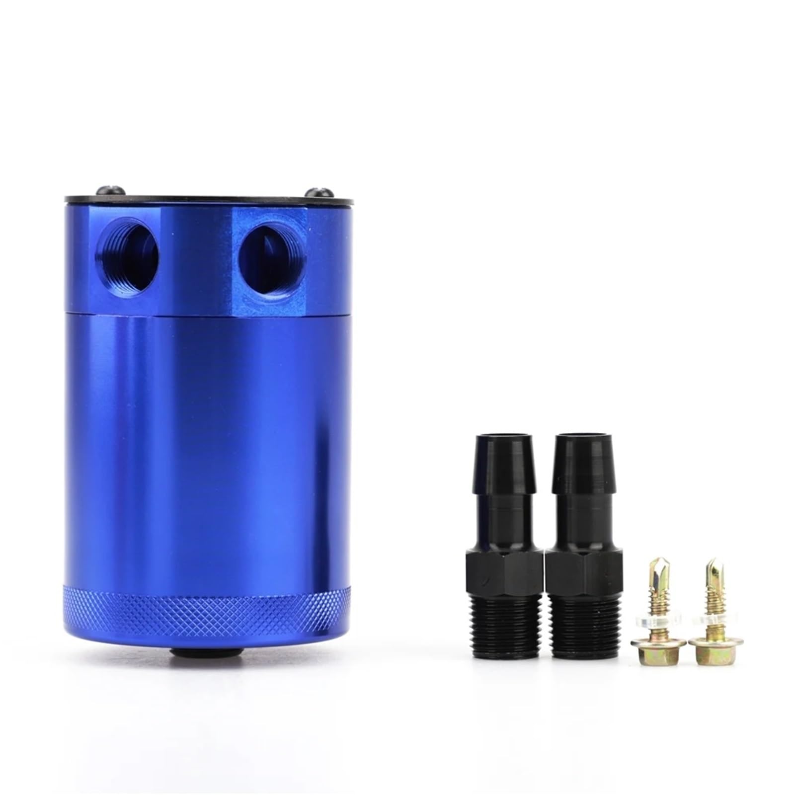 Engine Oil Separator Universal 300ml 2-Port Oil Catch Can Compact Baffled Aluminum Reservoir Oil Catch Tank Fuel