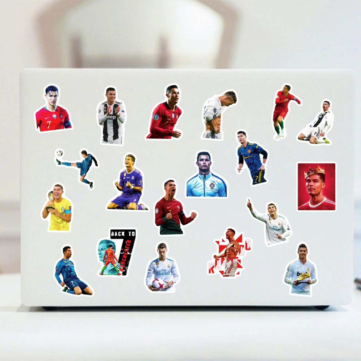 Football Star 50PCS Stickers, Vinyl Adhesive Waterproof Graffiti Stickers for Laptop, Travel bags, Guitar, Skateboard, Water Bottles, Computer, Phone, Fashion Stickers for Kids Teens, and Adults.