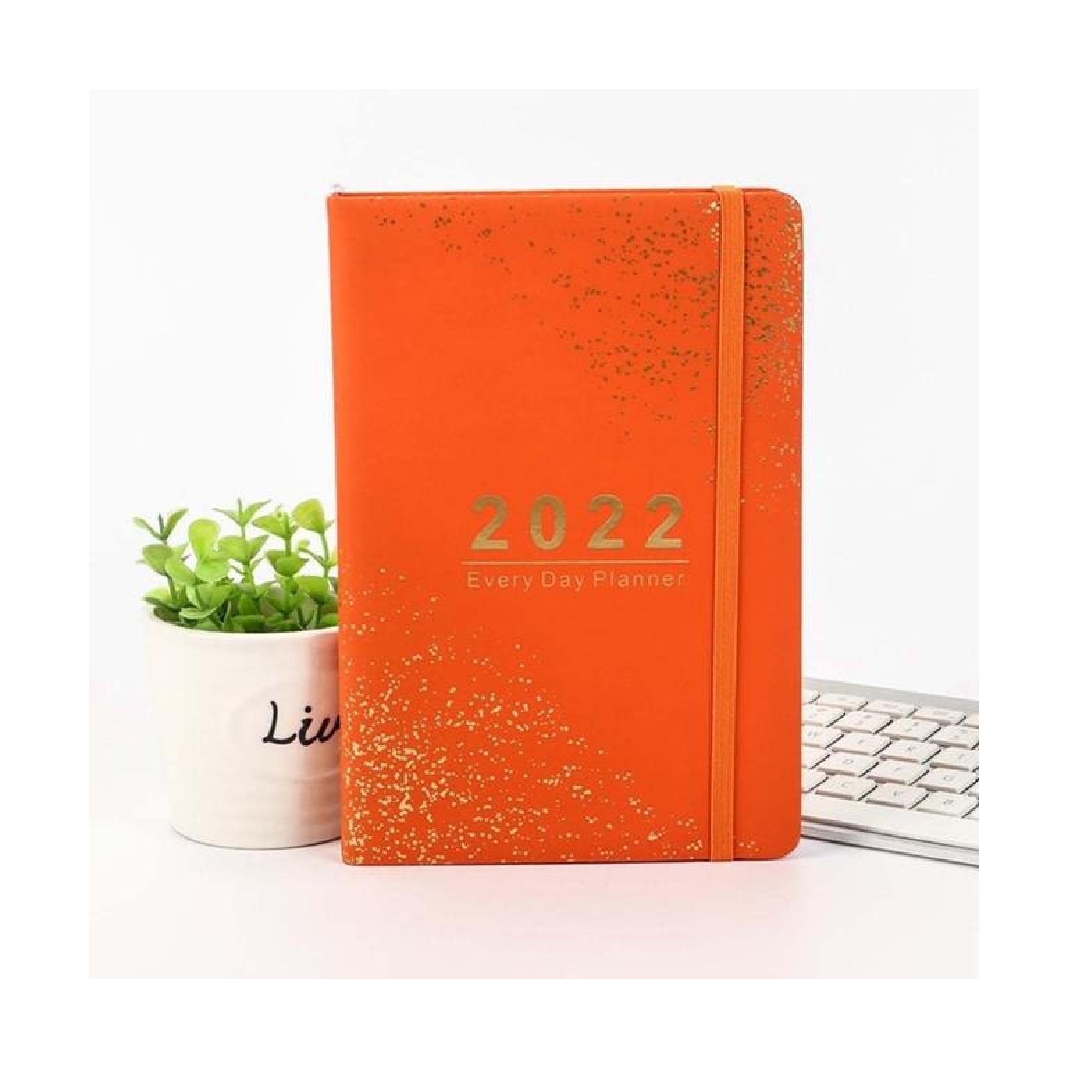 Taschenkalender 2022Agenda 2022 Jan-Dez Tagebuch Englisch verdicken Notizbuch A5 Leder Softcover Schulplaner Effizienz TagebuchLebensplaner