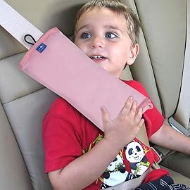 COOLBEBE Seat Belt Pillow for Kids, Extra Soft Toddler Travel Pillow for Car Seat, Universal Carseat Strap Cushion Pads for Childs Baby People Adults, Pink