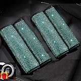 SPANICE 4 Packs Crystal Diamond Seat Belt Shoulder Pads, Bling Bling Car Safety Belt Covers, Sparkly