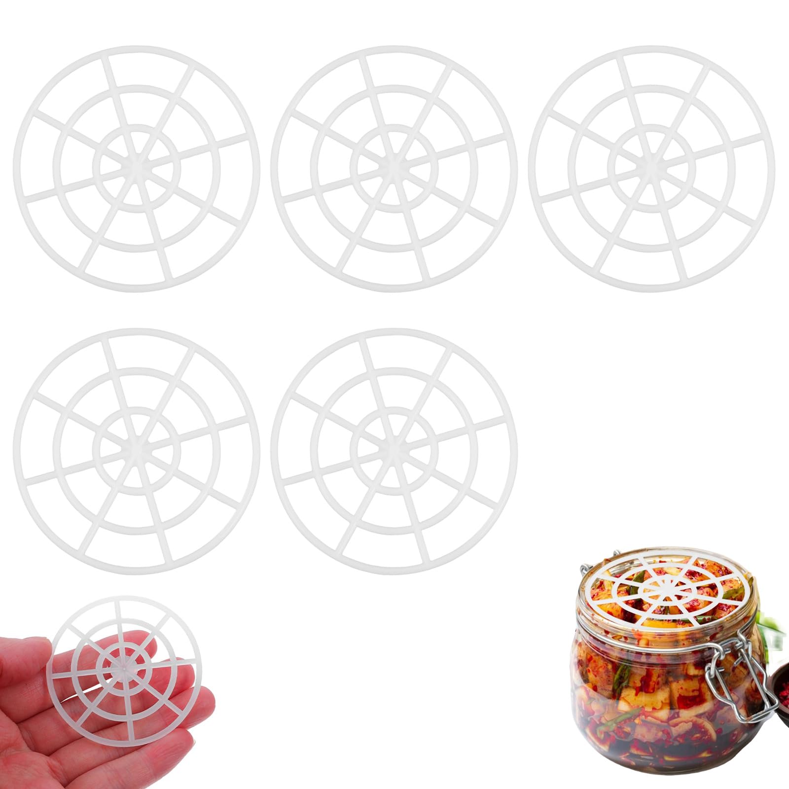 VBSYUYQ 5 Pcs Mesh Fermentation Weights for Wide Mouth Mason Jar Pickling