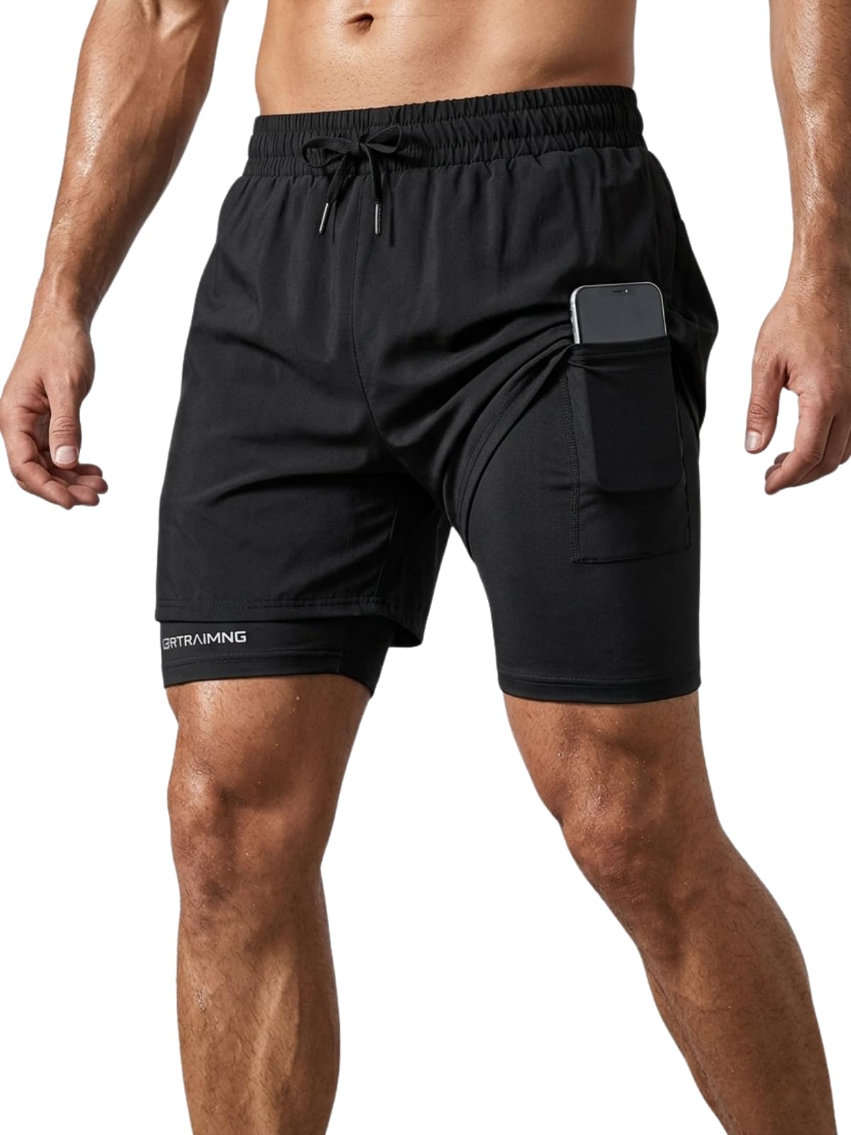 GRECIILOOKS Men 2 in 1 Shorts Men with Compression Gym Shorts for Man Workout with Phone Pocket-image-42