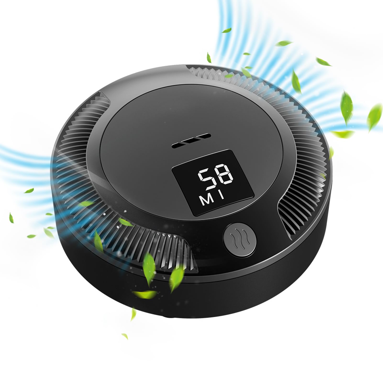 VAODOCar Air Purifier, Digital Display Deodorizer, Three Gear Mode Ozone Purification System, Portable Mini Rechargeable Air Purifierfor, for Car, Bedroom,Shoe Cabinet, Refrigerator, Small Room