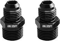 Vista 11 de 4AN macho a 1/8NPT adaptador de unión recta de conector de tubería de aluminio negro 4 piezas