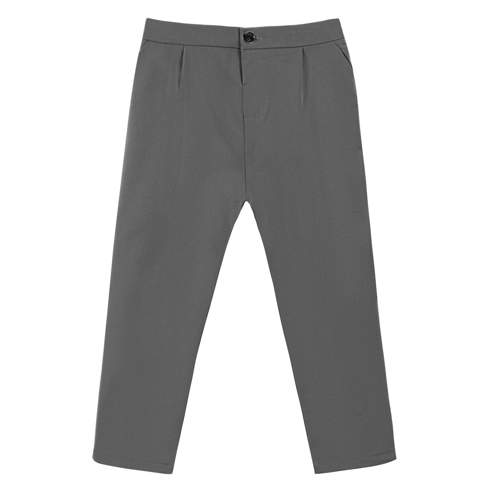 LOLANTA Pantalones de Vestir para Niños, Pantalones de Uniforme Escolar para Niños, Cintura Ajustable, Negro/Gris/Caqui, 2-13 años