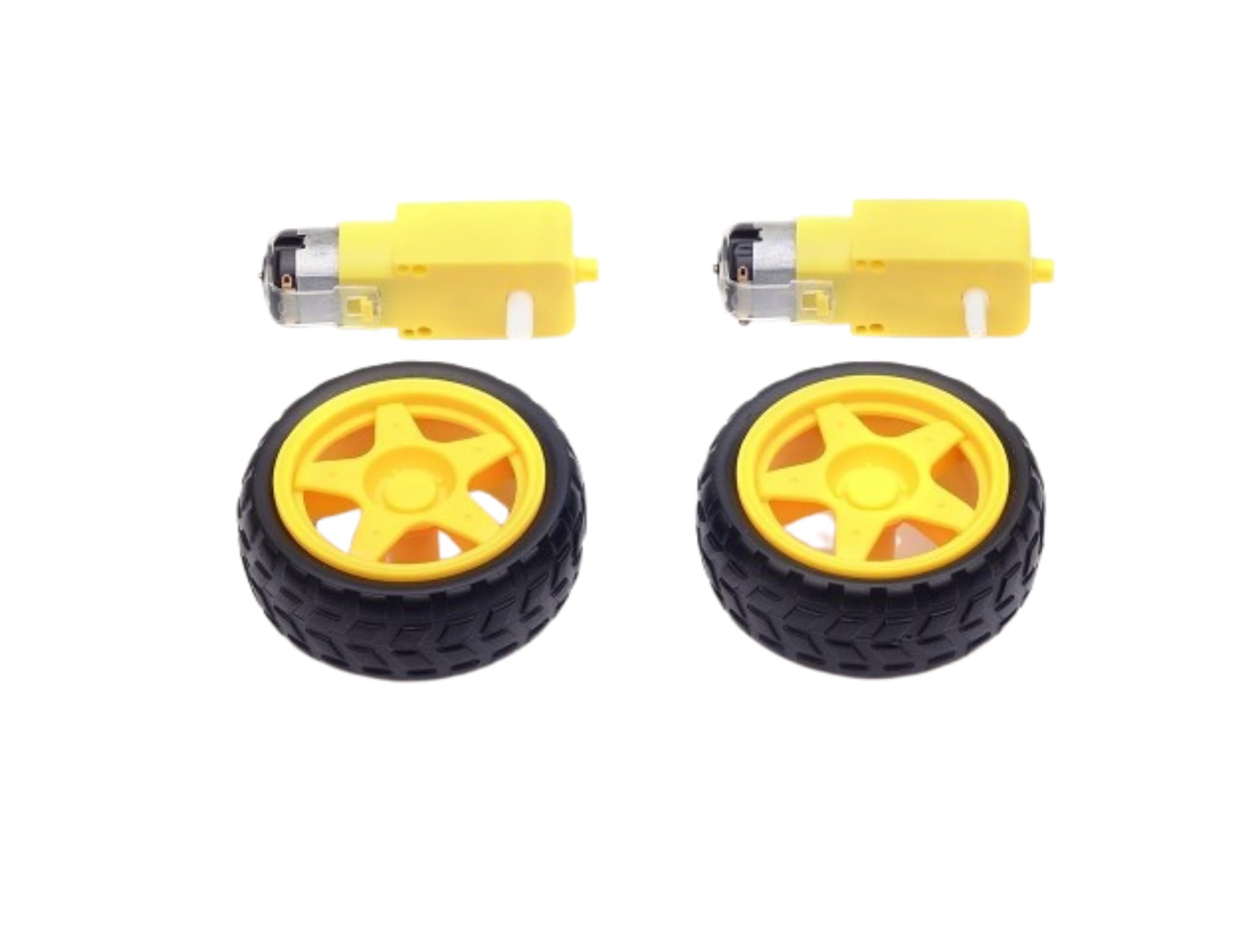 Combo-100RPM Dual Shaft BO Motor With 65mm Robot Wheel-Reinforced Rubber Wheel-Geared DC Motor-Smart Car Robot Geared Motor-Black And Yellow (2)-image-25