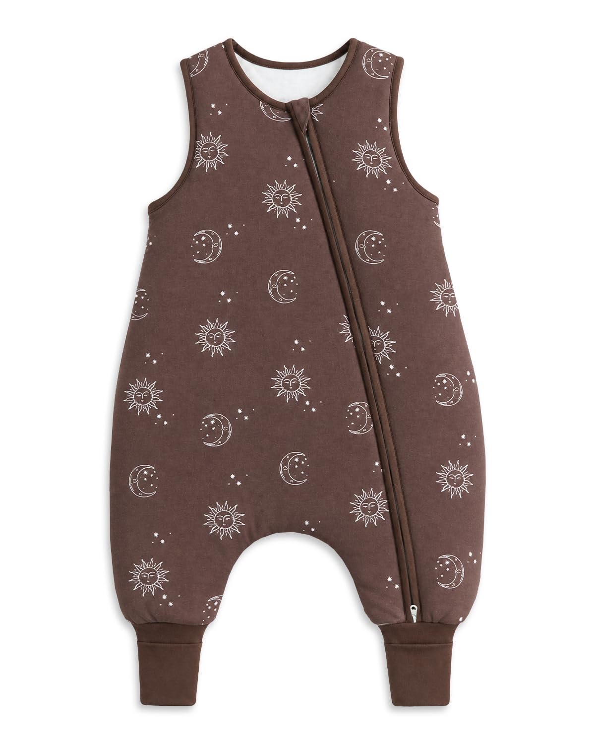 WYTbaby Baby Sleeping Bag with Legs, 2.5 Tog 100% Cotton Sleep Sack, 2.5 Tog Brown 4-6 Years