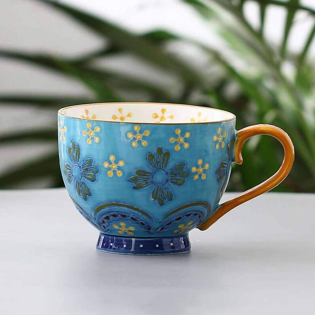 Miska do zupy z uchwytem, 490 ml, miski do zupy, kubek na śniadanie, płatki śniadaniowe, lody w Chinach, porcelana, ceramika, kuchnia, Maroko, duże kolory, prezent, F