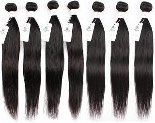 Natural Black Human Hair Bundles Per Lot 12-22 Inch Remy Indian Hair Double Weft Bone Straight Extensions 7Pcs/Lot 14inches