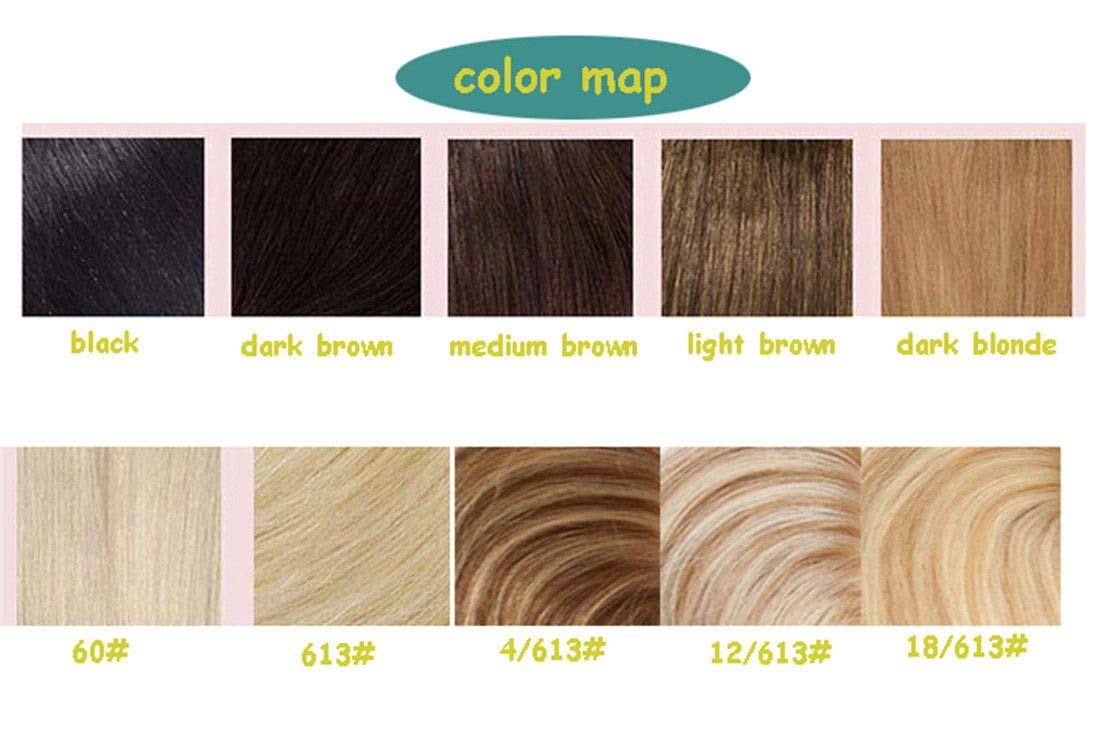 LXUE Top Hair Pieces Silk Base Topper Human Hair Clip in Hair Toppers for Women with Thinning Hair, 16