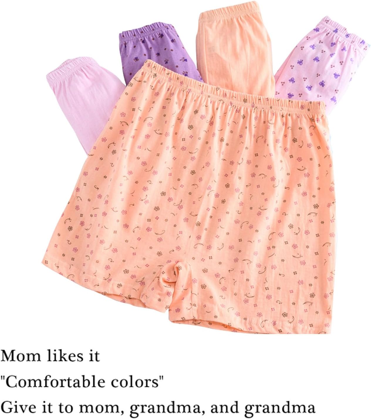 Cotton Women's Underwear Boxer Briefs Loose Soft Panties Shorts For Middle Elderly Ladies 5pcs - Image 6