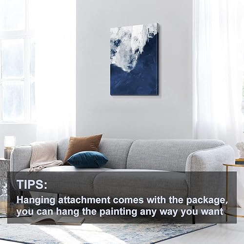 Miniatura 576 de Lienzo artístico para pared, pinturas de arte abstracto, fantasía azul, grafiti colorido sobre fondo blanco; decoración artística moderna para sala