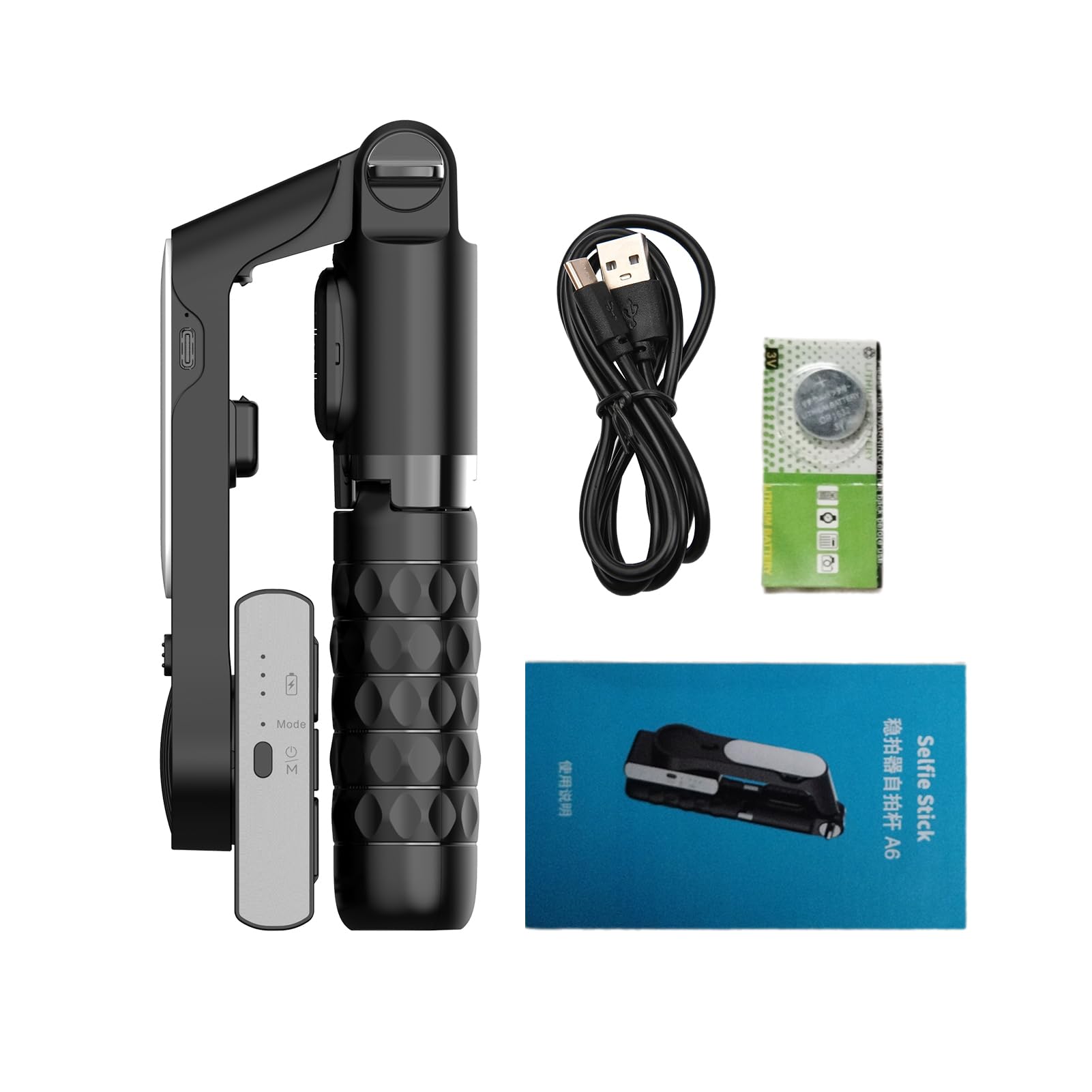 Kavolet Stabilizzatore portatile per telefono, treppiede per selfie stick con luce di riempimento a LED staccabile, otturatore remoto: tecnologia avanzata anti-shake per creatori di video online