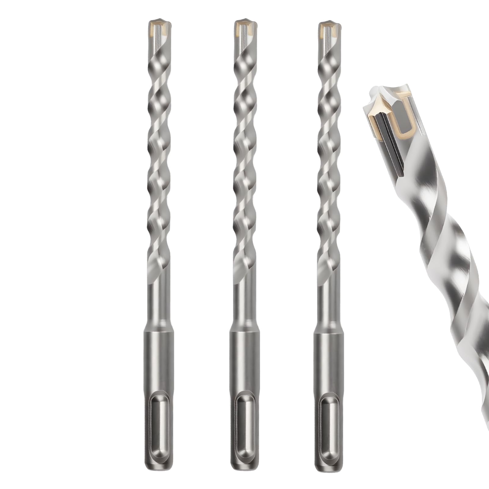 MOXPIFY 3PCS 6mm x 160mm Masonry Drill Bits 160mm Long, Hammer SDS Drill Bit for Reinforced Concrete, Brick Walls, SDS Plus Shank (6mm x 160mm x 3) — image 1