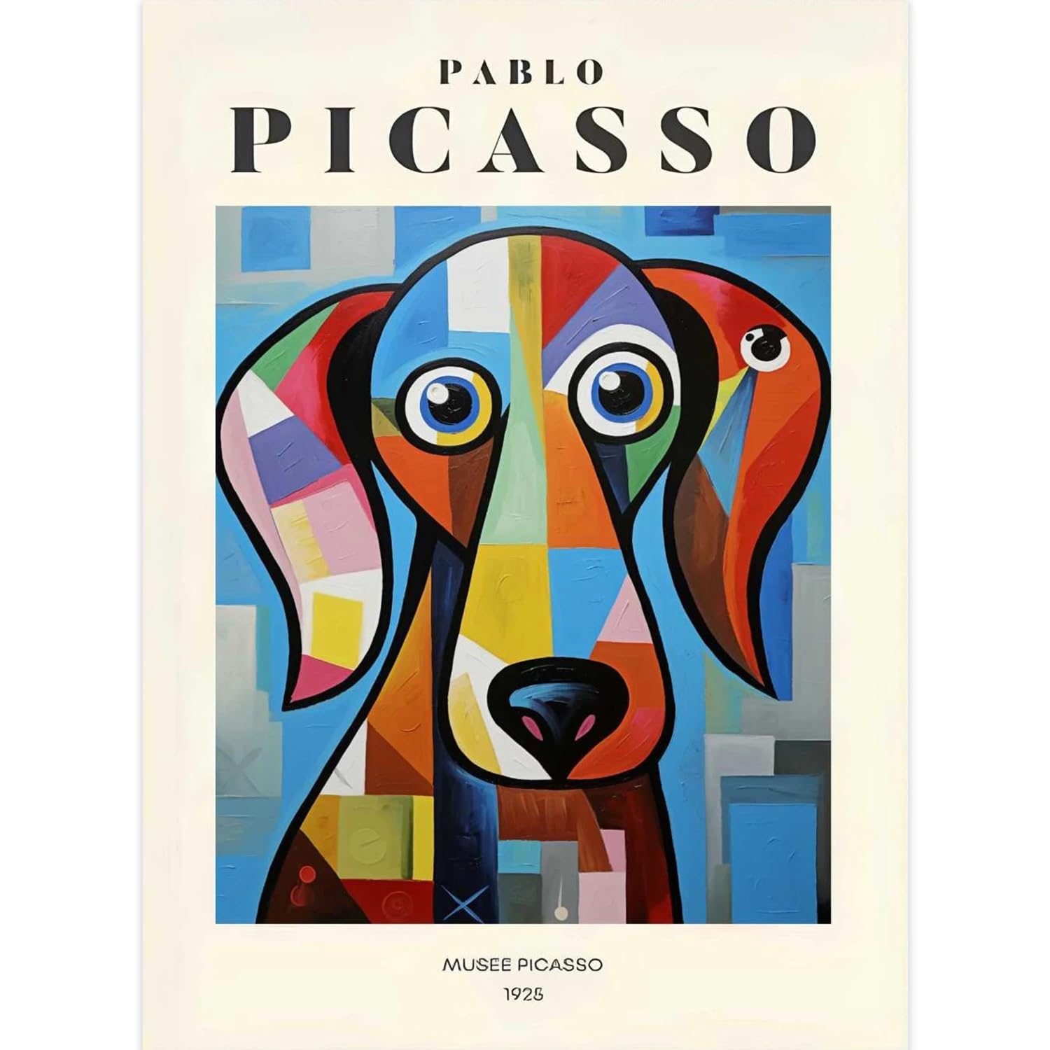 Amazon｜パブロ・ピカソの壁画カラフルな子犬キャンバス絵画パブロ