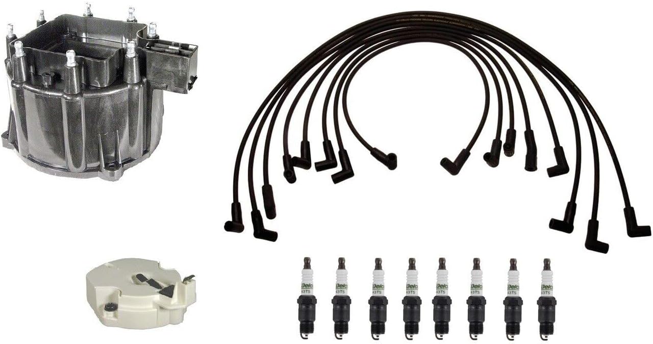 Replacement Distributor Cap/Rotor Kit/Spark Plug/Spark Plug Wire Kit Mechanics Choice for Chevrolet (EB95976)