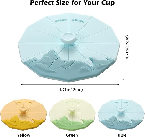 Miniatura 2 de Fundas de silicona (juego de 3), tapas de silicona multicolor para tazas, tazas, fundas flexibles para tazas, tapas de tazas calientes para café y té