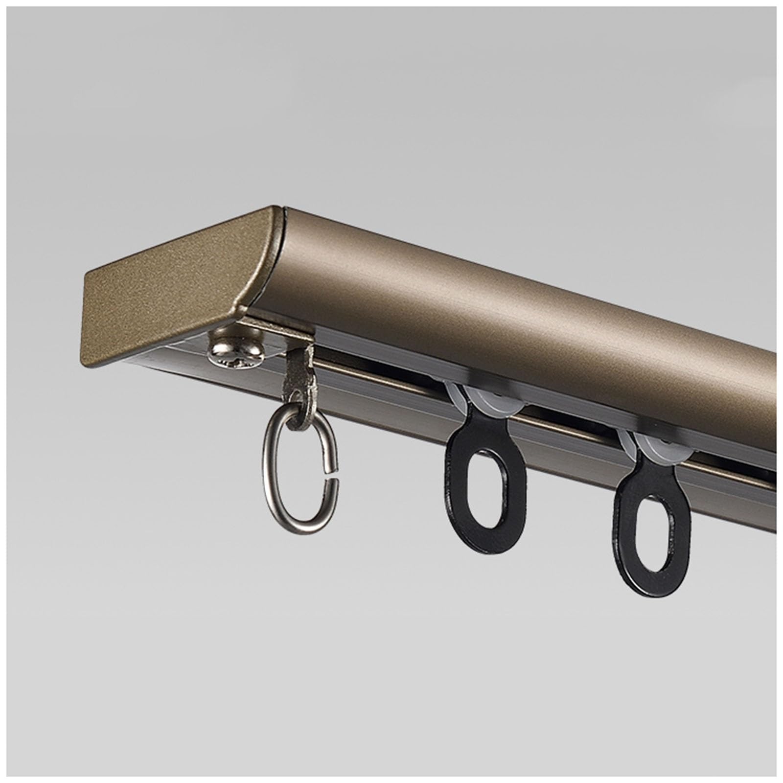 Innenlaufschiene Für Vorhänge (Deckenbefestigung) Schienenvorhangsystem Für Schiebevorhang Oder Kräuselband Gardinen(Gold,100cm/3.28ft)