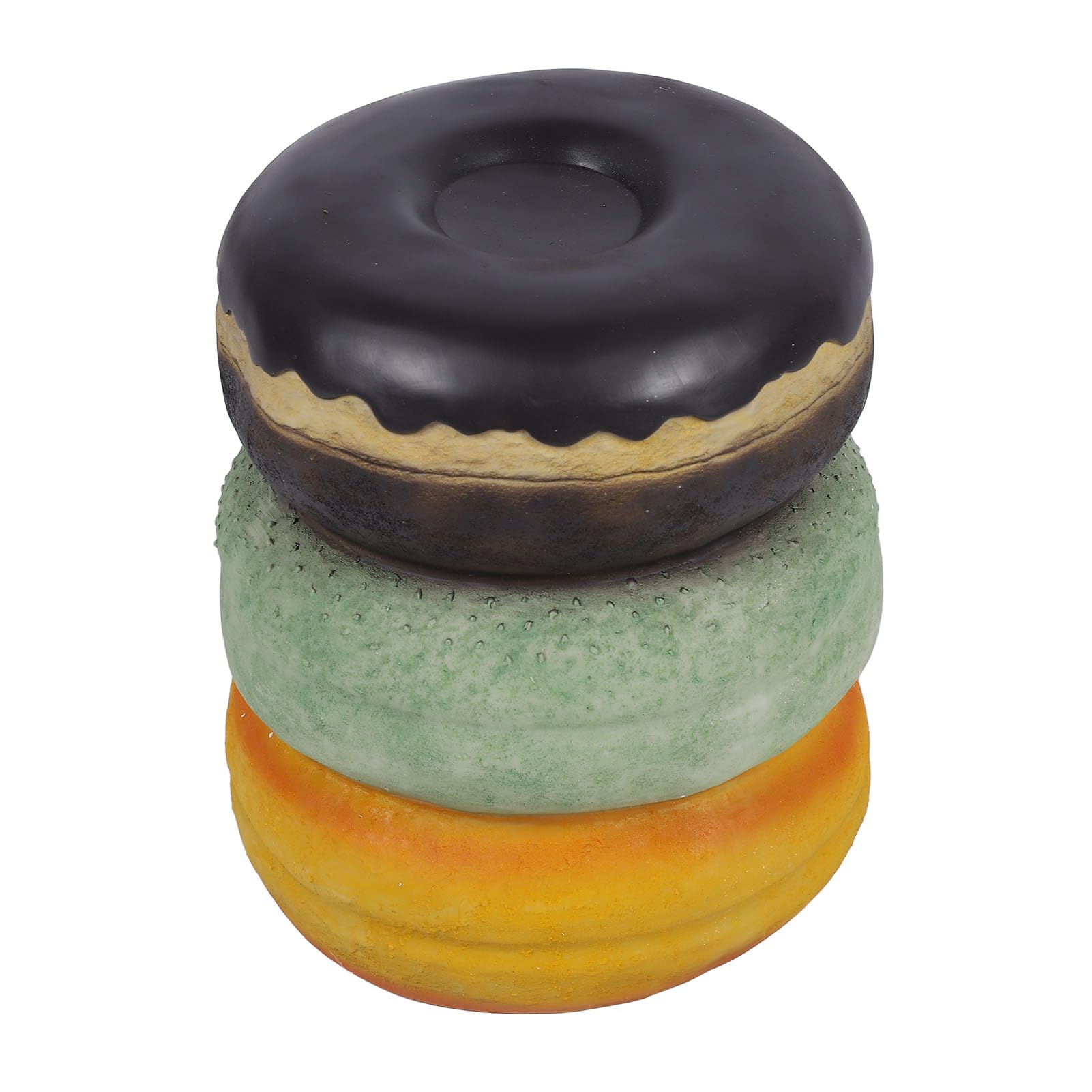 Donut Shape Simulated Food Stool, Material, Comfortable Shoe Changing Stool, Retro Style for Hallway Office Lounge Dorm Room Decor