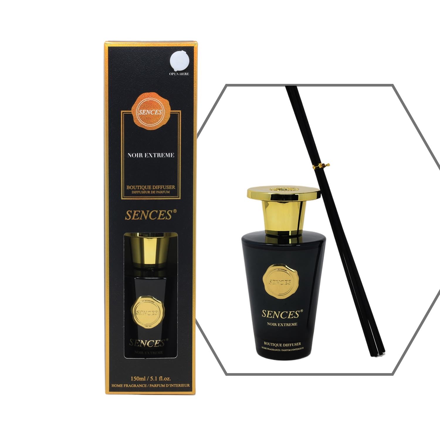 Baltus Orange/Amber Reed Diffuser 150Ml Noir Extreme Sences Fragrance Aroma Air Freshener