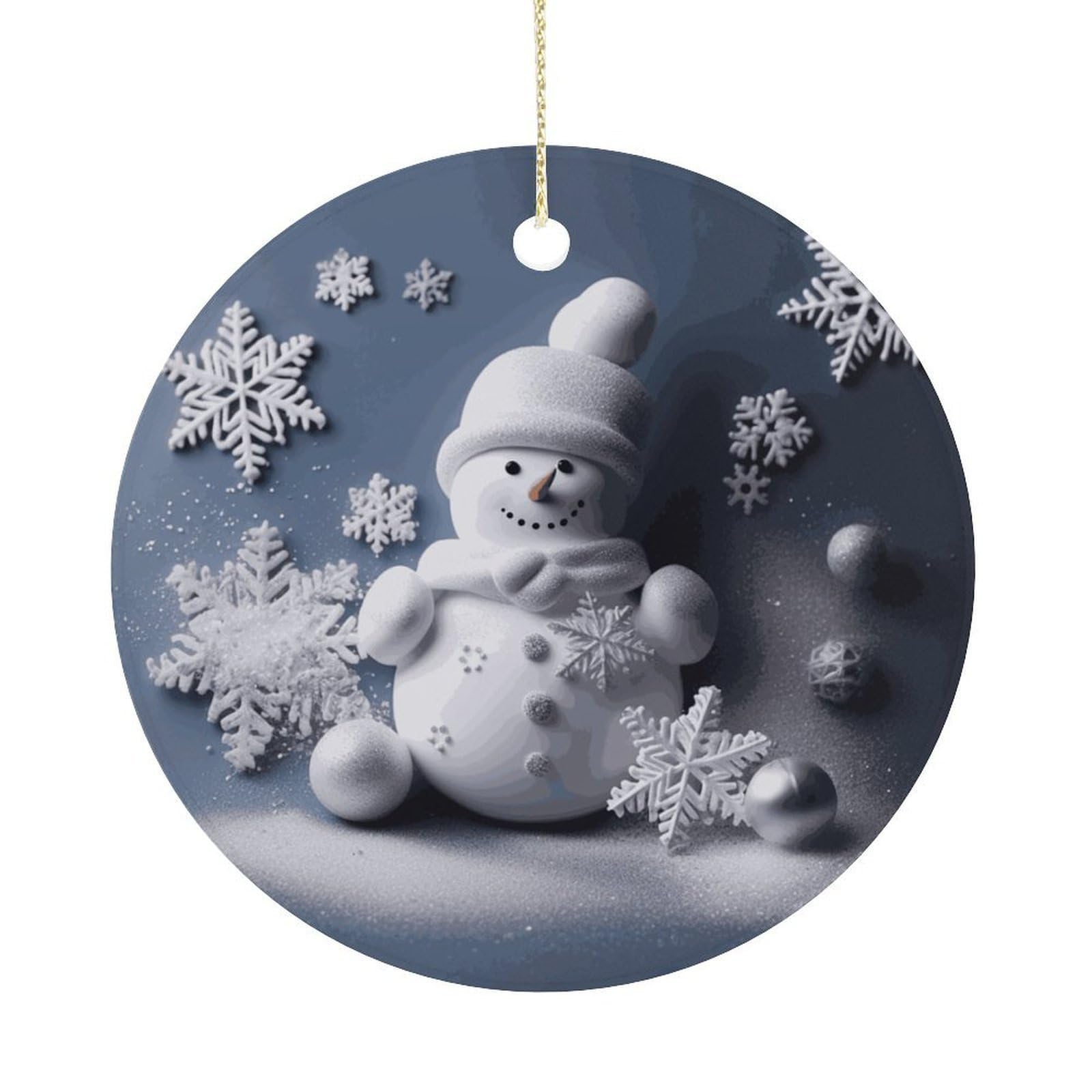 Adfgyerh Women's Style Snowman Stars And Snowflakes Hanging Ceramic Ornaments, Christmas Tree Decorations, Funny Home Decor Gifts For Sisters & Work Best Friends