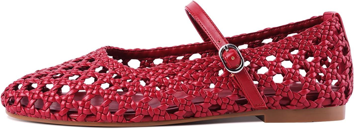Leopard Mesh Flats for Women Round Toe Mary Jane Ballet Flats Buckle Strap Slip On Casual Breathable Ballerina Shoes - Image 6
