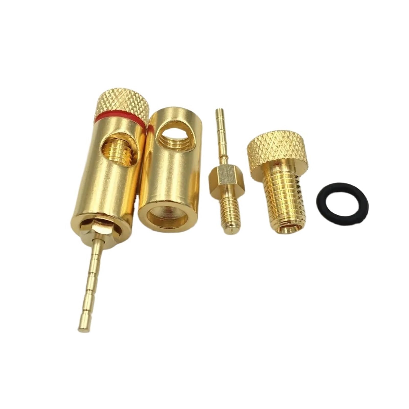 Lot de 10 fiches Bananes mâles en Laiton plaqué Or de 2 mm, connecteur de Verrouillage à vis for Fil de Haut-Parleur Droit(Red)