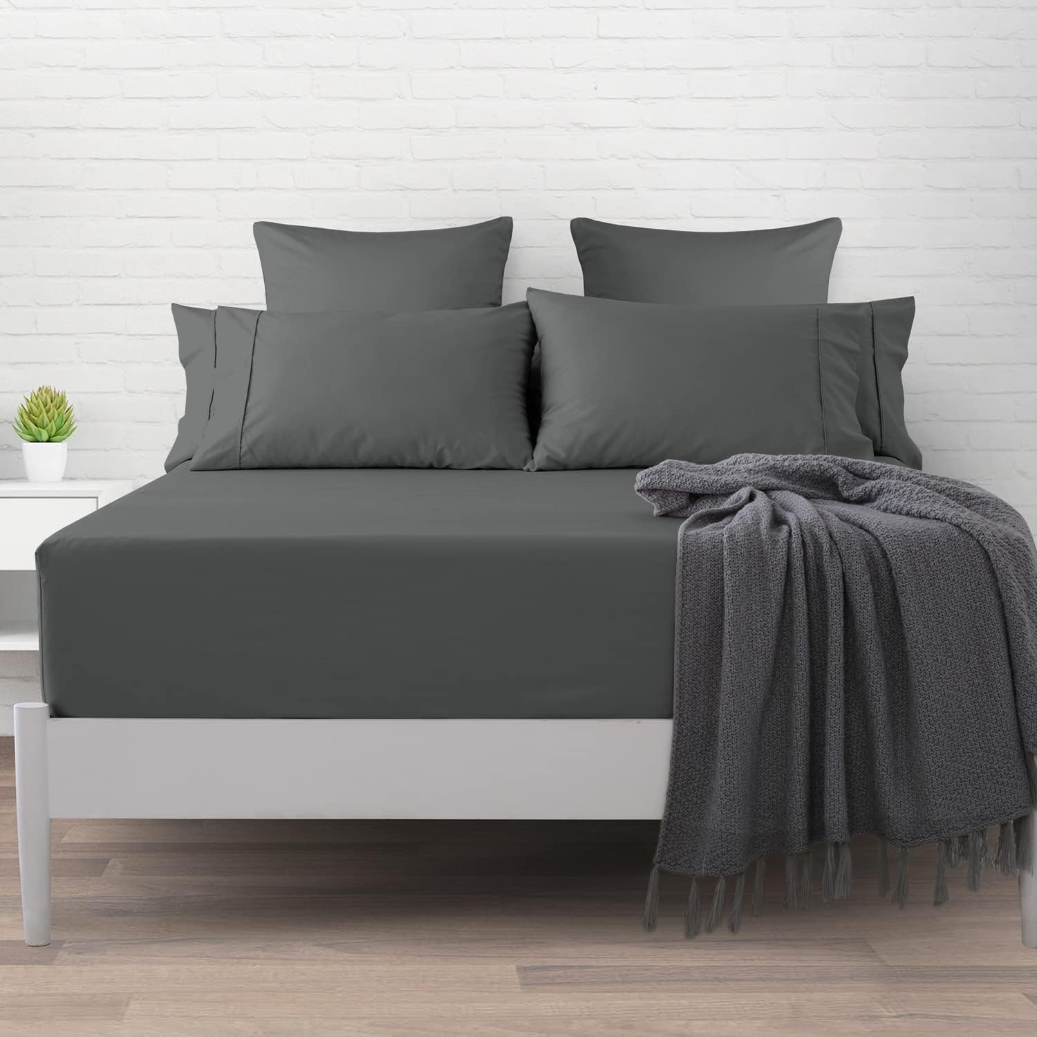 Pizuna Cotton Super King Fitted Sheet, 500 Thread Count 100 Combed