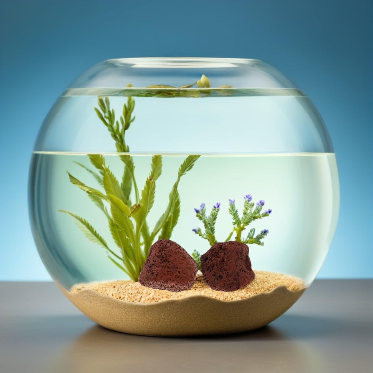 Sable de Fond en Pierre Gravier 1,5kg Issue de Volcan pour Aquarium, Décor Stable et Non Soluble pour Aquascaping et Poissons Betta