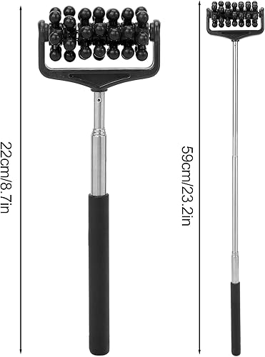 Vista 29 de Rodillo de masaje de espalda, masajeador de rodillo de rascar ajustable, para hombres y mujeres, para aliviar el dolor muscular en el hogar
