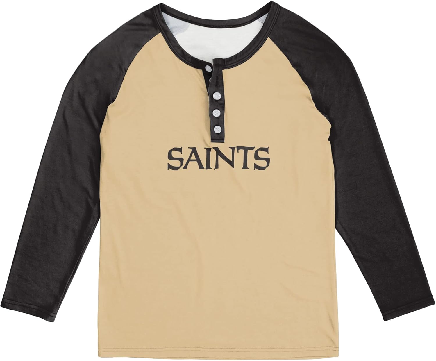 New Orleans Saints NFL Womens Big Wordmark Long Sleeve Henley