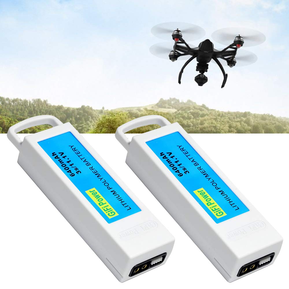 6400mAh Replacement Battery, High Capacity 3S 11.1V LiPo Battery Compatible with Yuneec Q500, Q500+, Q500 4K, Drone Quadcopter (2 Pack)