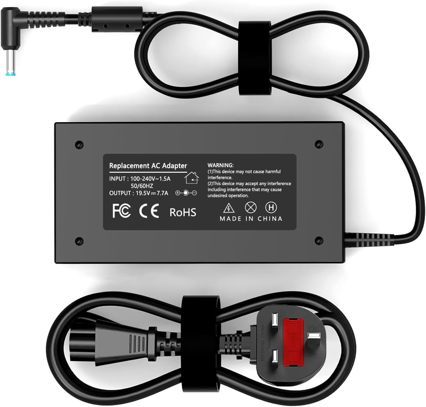 Replacement 150W AC Adapter Charger for HP Zbook 15 G3 G4 G5 G6 ZBook Studio G3 G4 G5 G6 G7 G8 OMEN by 15 17 Pavilion Gaming 15 17 Laptop Power Supply TPN-CA11 TPN-DA09 (Not Fit for 230W 200W)