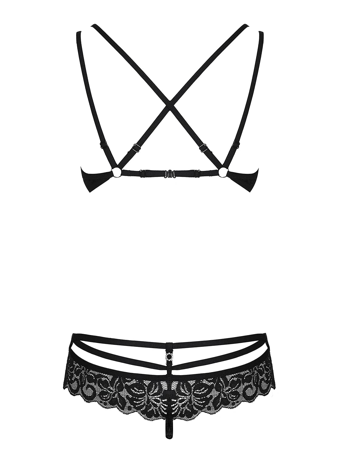 OBSESSIVE Set Dessous, Weiß, L/XL
