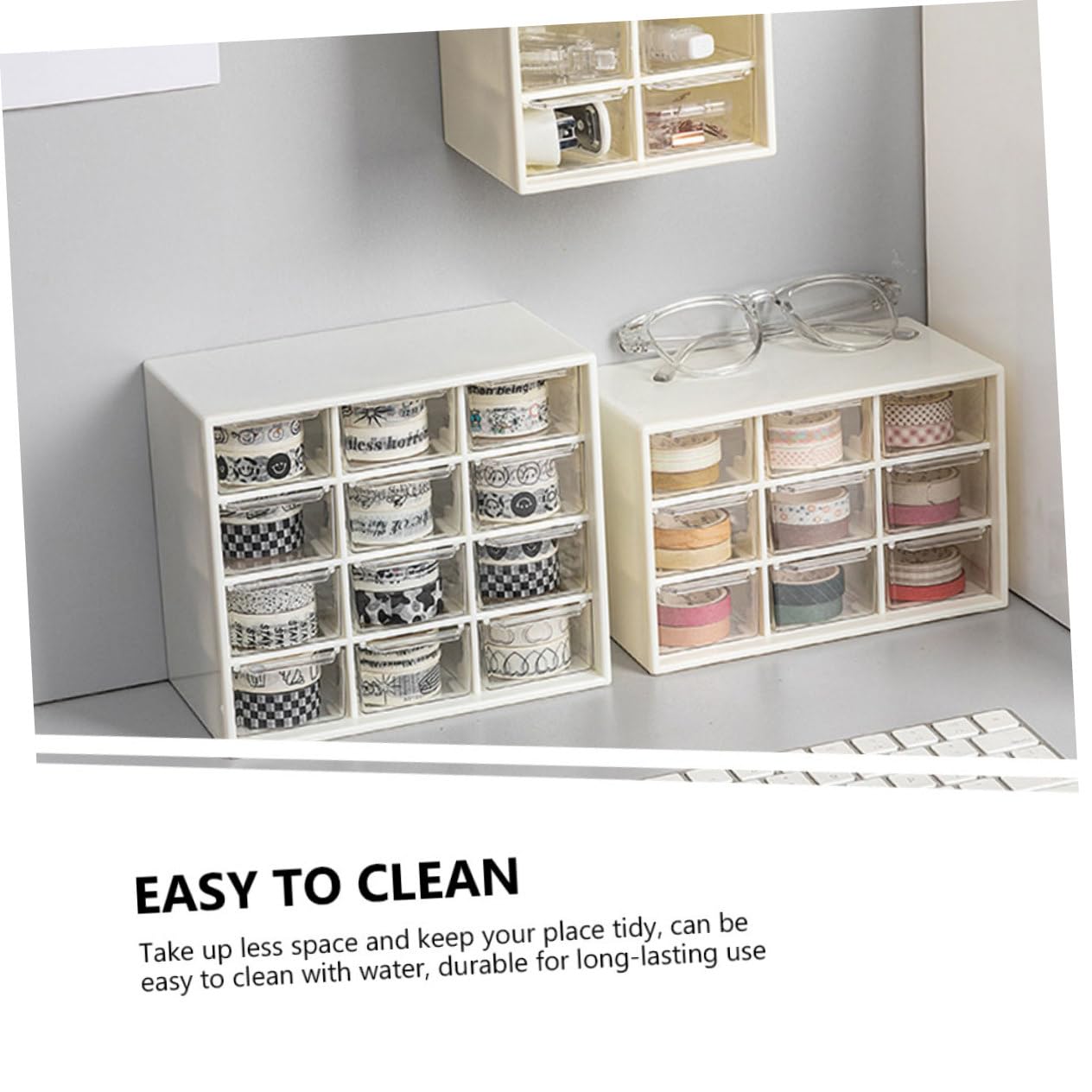 SHINEOFI Organizer Plastica per Scrivania Contenitore Portaoggetti in Plastica Organizer per Scatola per Trucco e Cancelleria