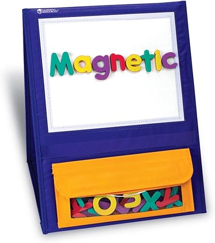 Learning Resources Tabla de bolsillo magnética de doble cara para mesa, tabla de bolsillo para aula, tablas magnéticas para aula, tablas de