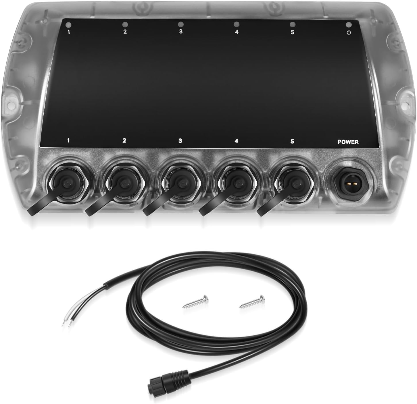 5 Port Ethernet Switch Replace for Humminbird 411850-1 AS ETH 5PGL, Marine Network Hub for APEX, SOLIX, Helix G4N G3N Fish Finders, Upgraded Ethernet Switch w/LED Connection Lights