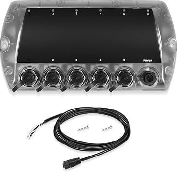 5 Port Ethernet Switch Replace for Humminbird 411850-1 AS ETH 5PGL, Marine Network Hub for APEX, SOLIX, Helix G4N G3N Fish Finders, Upgraded Ethernet Switch w/LED Connection Lights