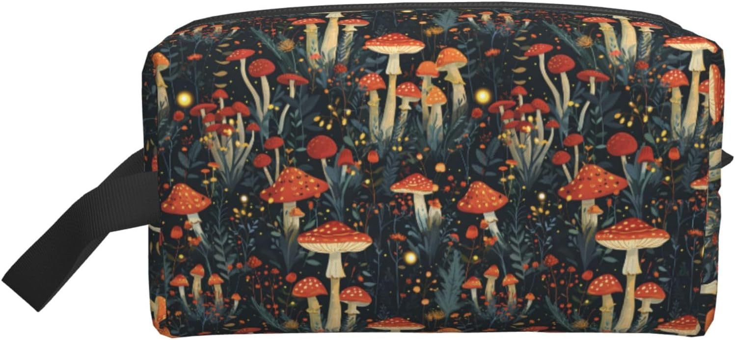 Funny Sewant Mushroom Travel Toiletry Bag for Men Women Waterproof Hanging Dopp Kit Wash Bags Lightweight Shaving Bag Portable Cosmetic Makeup Bag with Handle for Shower